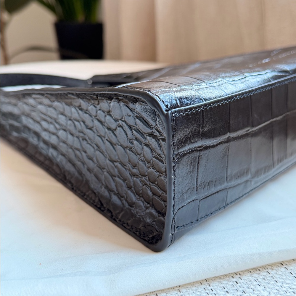 STAUD Rey Bag - Black Croc-Embossed Shoulder Bag - Picture 14 of 16